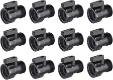 12 Pack 3/4'' Plastic Garden Hose Shut Off Valve Thread Connector US Stock N649