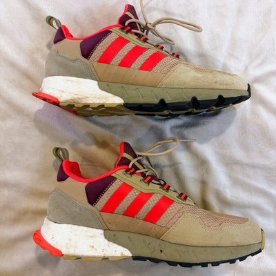 Adidas ZX 1K Boost Seasonality Beige Tone Victory Crimson Men s Size 10.5 Run
