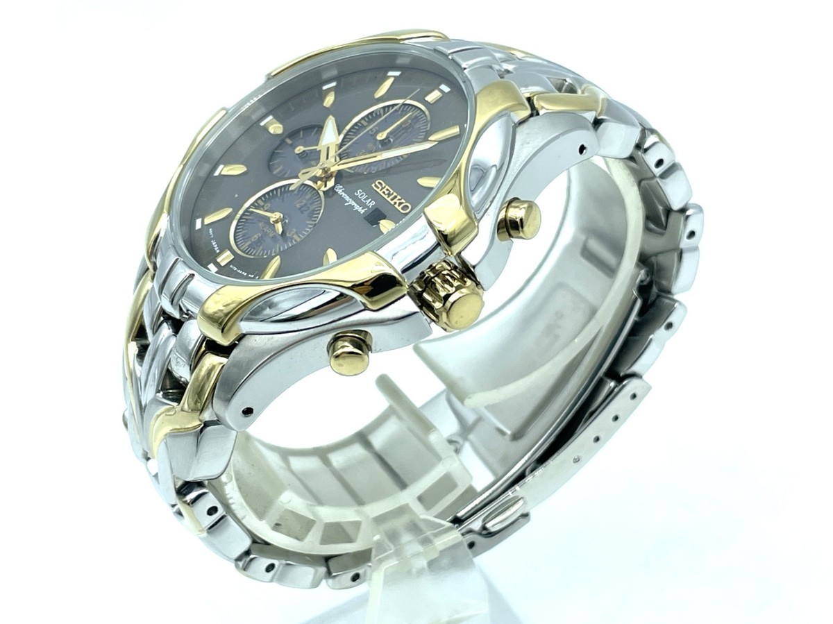 Near MINT SEIKO COUTURA Men's Solar Chronograph Watch V172-0AK0