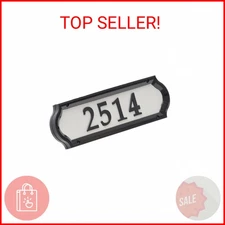 Whitehall Products Nite Bright Address Sign, 16" x 4.5", Black Numbers White Ref