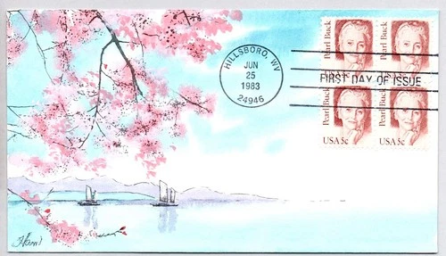 #1848 WRITER PEARL BUCK, NOBEL PRIZE, PULITZER PRIZE, CHINA, HAM ARTWORK FDC