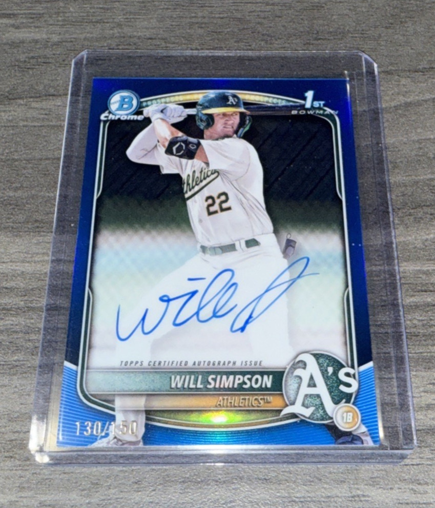 2025 Bowman - Will Simpson 1st Bowman Chrome True Blue Refractor Auto /150