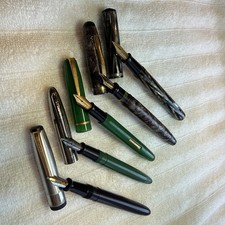 Lot of 5 VTG Fountain Pens Brown Waterman Ideal , Wearever , Sheaffer's , Welsh