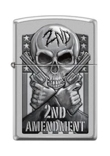 Zippo Lighter- Personalized Engrave for 2nd Amendment Pistols Gun Skull #Z5150