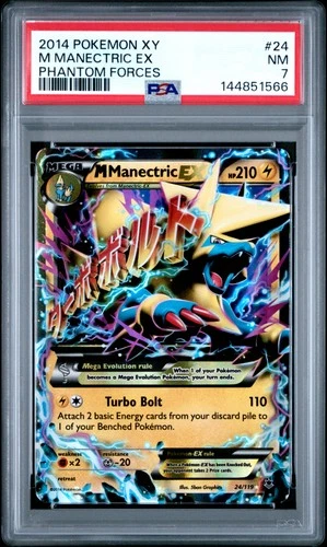 2014 POKEMON XY PHANTOM FORCES #24 M MANECTRIC EX PSA 7