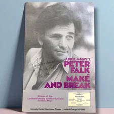 Peter Falk Signed “Make and Break” Kennedy Center 1983 Theatre Poster
