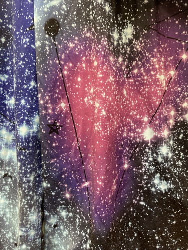 Girls 7/8 Spring Hoodie space Cosmic Stars Thumb Holes Full Zip So Brand - Picture 6 of 8