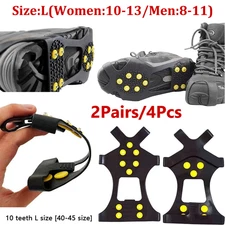 4 Pcs Universal Anti-Slip Ice Grippers Snow Spikes Crampons Shoes Grips Cleats