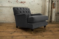 Design Chesterfield Stoff Couch Sessel 1.5 Sitzer Polster Sofas Lounge Club Neu