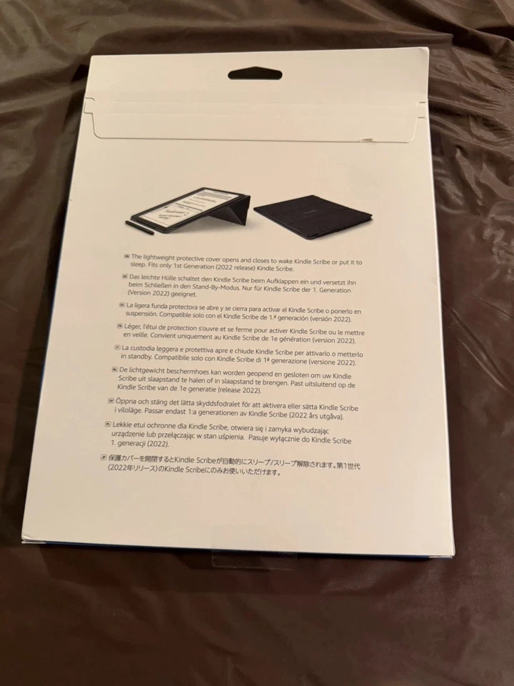 Kindle Scribe Leather Folio Cover Magnetic Attach, Burgundy, 1st Gen (2022) OEM  - Image 3 of 4