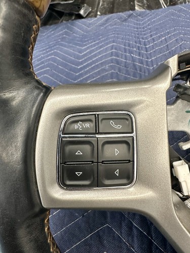 13-18 Ram Steering Wheel Heated Wood Grain Leather Laramie Longhorn 2013-2018 - Picture 3 of 11
