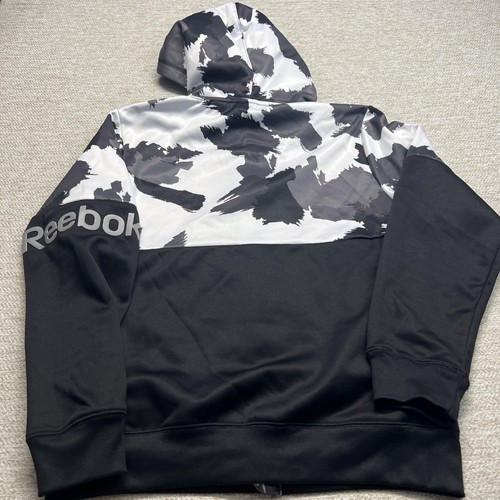 Reebok Hoodie Youth 14/16 Black white camo - Picture 3 of 7
