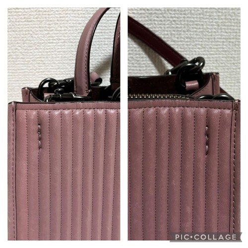 Coach Rogue 31 Quilted Studded Chevron Bag 1941 Dusty Rose Pink 25035 Leather - Picture 8 of 20