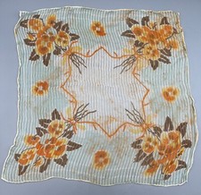 Delicate Hanky Rolled Hem Bridal Handkerchief Fall Orange Brown Pocket Square  