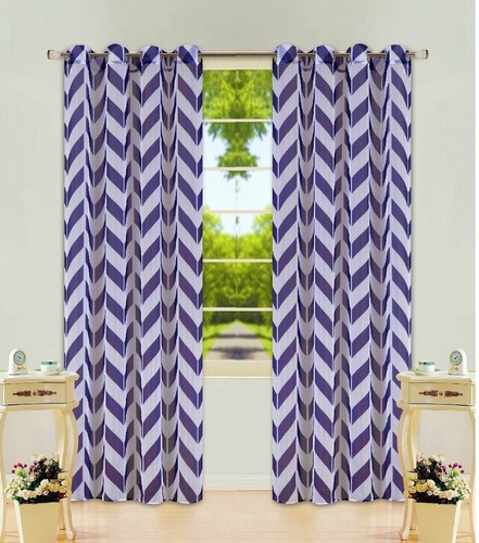 2 STÜCK GEOMETRISCH 2 FARBIG BEDRUCKT VOILE TRANSPARENT 8 ÖSEN FENSTERGARDINE PANEELE S38 - Bild 21 von 25