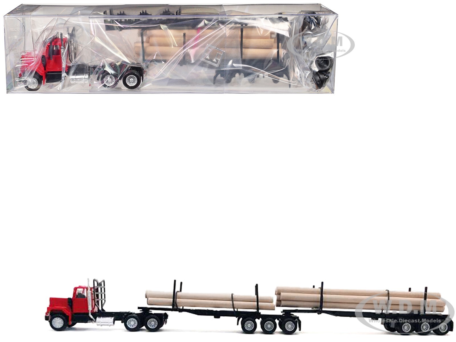 МОДЕЛЬ GMC SUPER B LOG TRUCK - TRAILER RED 187 HO ОТ PROMOTEX 006355 R 10090₽