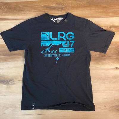 LRG Shirt Mens Medium Black T Shirt Crewneck Cotton Lifted Research Group