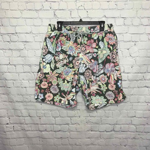 Vilebrequin Moorea Mens Swim Trunks Olive Green Floral Size 2X XXL - Picture 2 of 5