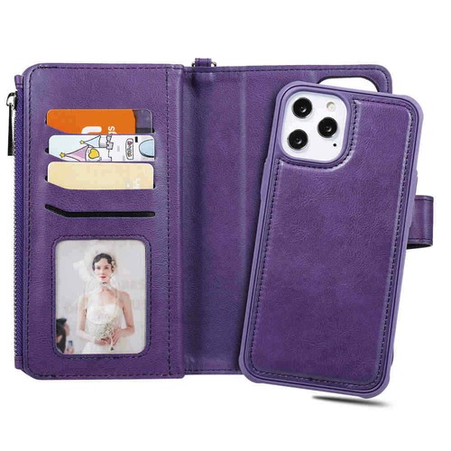 For iPhone 12 11 Pro Max SE 8 7 6s Magnetic Detachable Wallet Leather Case Cover - Picture 42 of 55