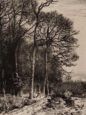 C. JACQUE (1813-1894), ''Lisière du Bois'', Winterliche Waldrandszene, Rad.