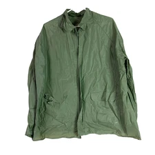 Vintage PVC Sportsman's Choice Green Full Zip Raincoat Rain Jacket Medium