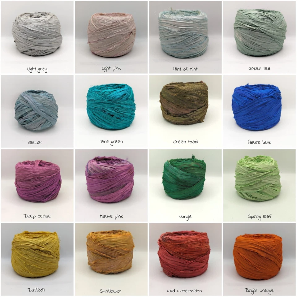 SARI SILK RIBBON, 40 different colours sold at £1.59 per 2 metres