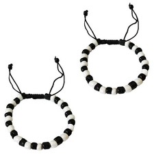 2 Pcs Black And White Beads Nazar kada Bangles set Nazariya for New born baby OG