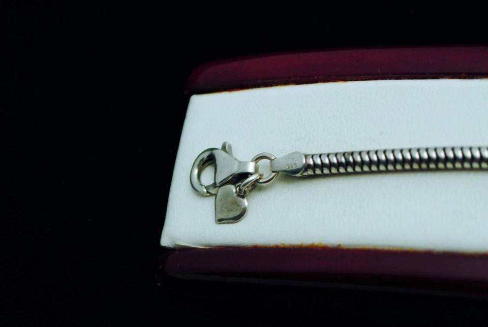 PULSERA CADENA OMEGA PLATA ESTERLINA 8.0" #F093 Foto 3 de 4