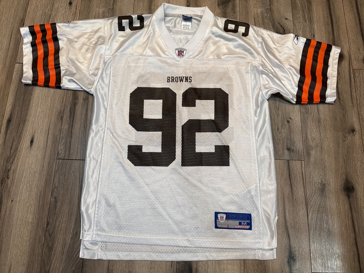 NFL フットボール　ユニフォーム M Reebok NFL Equipment Cleveland Browns #92 White Jersey Size M Made