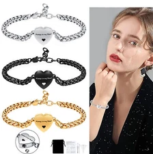 Urn Bracelet for Ashes Heart Locket Cremation Bracelet Ashes Holder Link Bangle