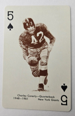 1963 Stancraft Playing Cards Green Back #5 Spades CHARLEY CONERLY NY Giants (A)