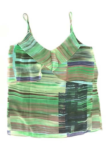 Canotta Cabi donna taglia XS verde rossa svolazzante pied de poule senza maniche - Foto 11 di 29