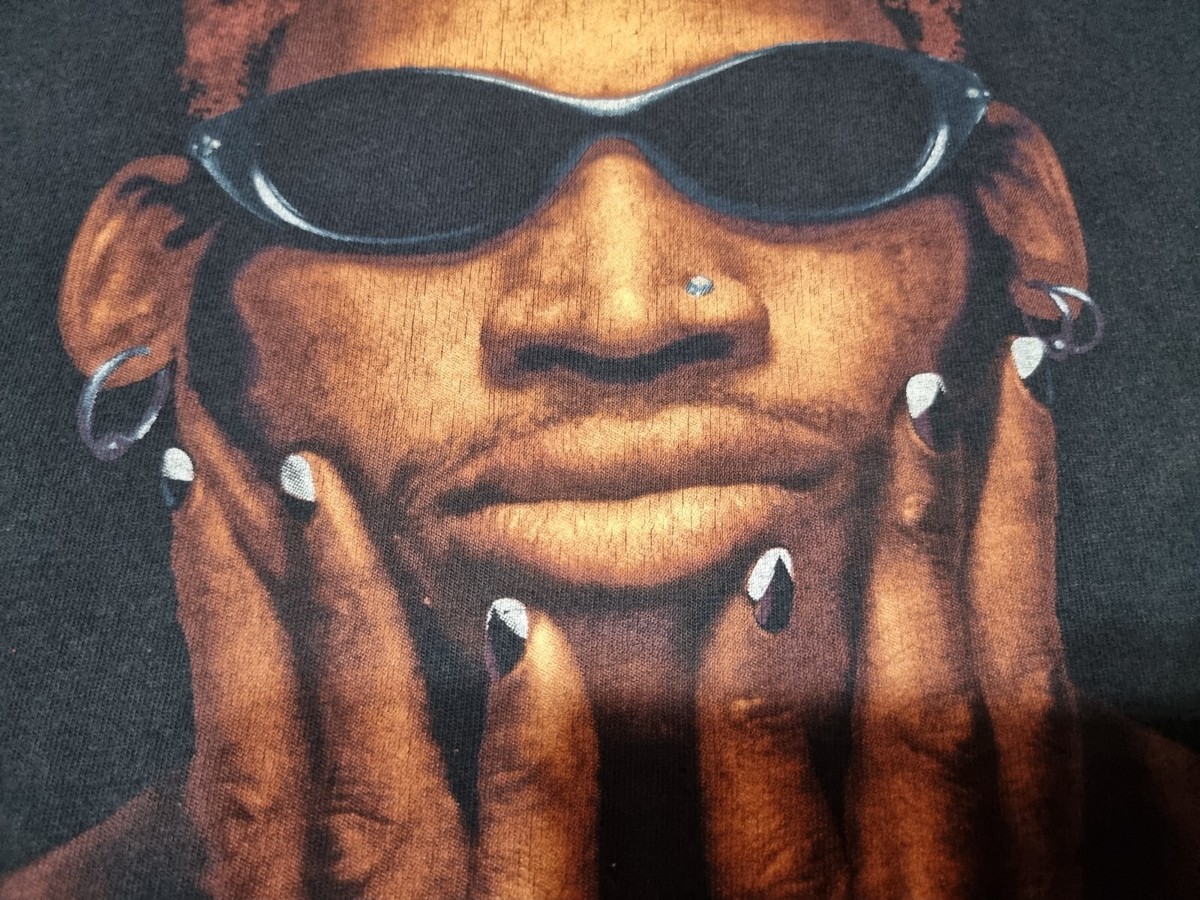 rare Vintage Dennis Rodman NOT OF THIS WORLD Rap Tee Hip hop T
