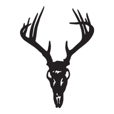 Deer Skull Trophy - Vinyl Decal Sticker - Multiple Color & Sizes - ebn199