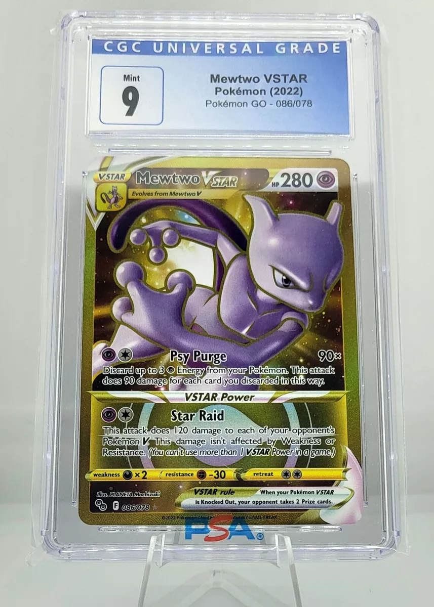 Pokemon GO - Mewtwo Vstar - Graded, 9 MINT!!