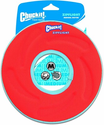 ChuckIt! Zipflight Flyer Dog Frisbee & Dog Toy that Floats; Medium- Color Varies