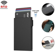 Men's Minimalist Slim RFID Blocking Wallet Pop Up Card Holder Wallet for Men