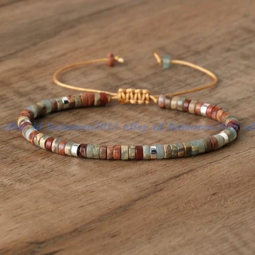 Natural Crystal Stone Bracelet Gemstone Beaded Dainty Healing Bracelet Handmade - Picture 52 of 59