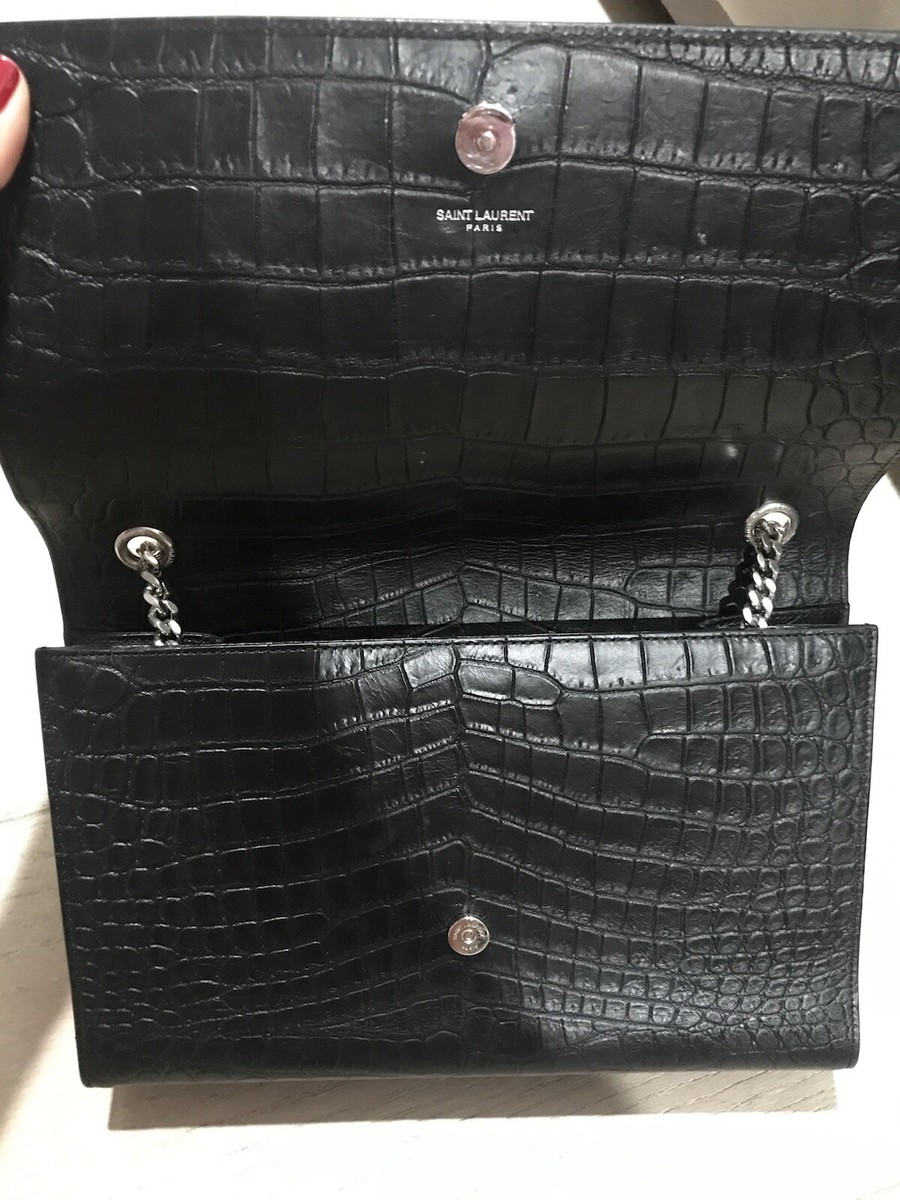 YSL クロコダイルショルダーバッグ ブラック YSL Saint Laurent Chain Bag Crocodile Black | eBay