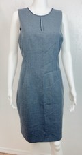 Ellie Tahari grey  Satin Trim paneled sheath Roanna dress size 10