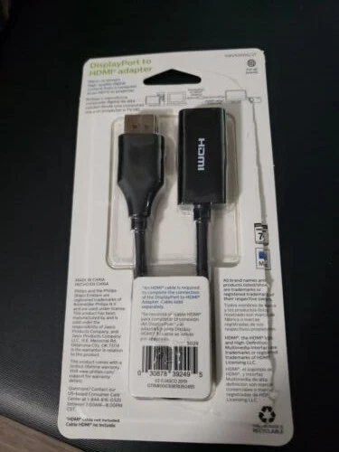 Philips Audio/Video Display Port To HDMI Cable Adapter Full HD 1080p 4K Not used - Image 2 of 4