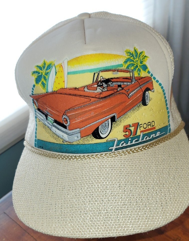 Ford 1957 Fairlane Car Trucker Cap Hat Snapback Auto Classic Kandi
