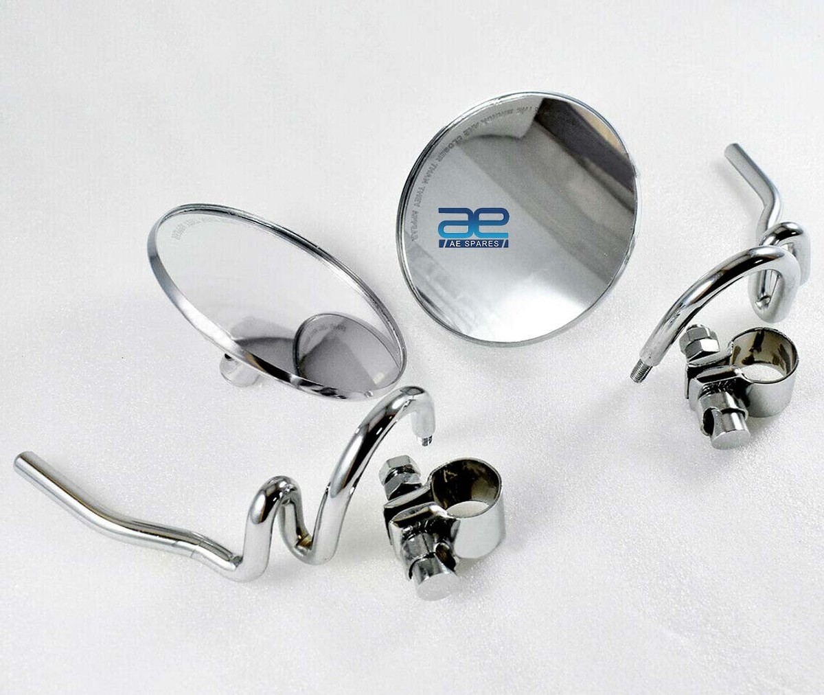 Compatible with Lambretta Rear View Mirror Set Chrome Plated