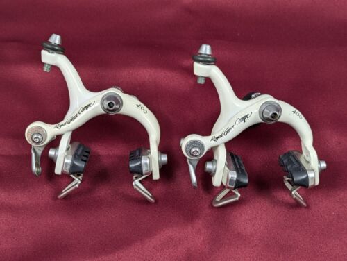 Royal Gran Compe 400 by Dia-Compe F&R Set Side-Pull White New Pads NOS B50 - Picture 2 of 5