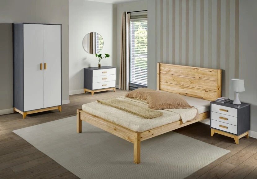 SECONIQUE Barton 3ft Single 4ft6 Double 5ft King Size Wooden Pine Bed Frame Wood Beds
