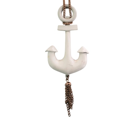 vtg AVON Enamel Anchor pendant necklace - Picture 4 of 8