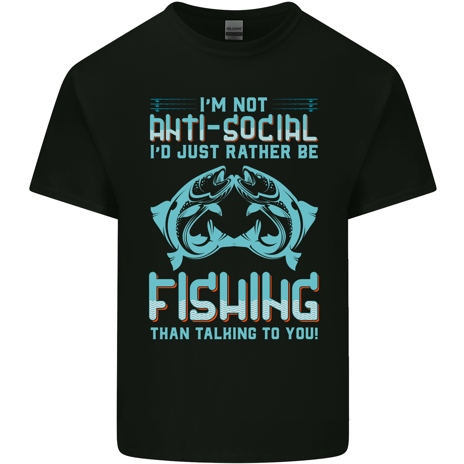 I'm Not Anti Social Funny Fishing Fisherman Mens Cotton T-Shirt Tee Top