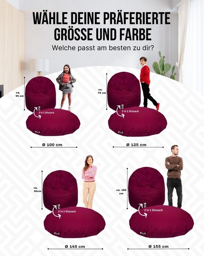 Patchhome 2 Varianten in 1 Sitzsack Sitzkissen Beanbag Gamer Kissen Tobekissen - Bild 91 von 199