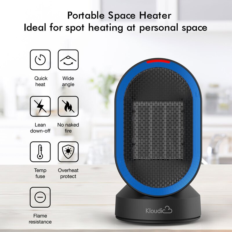 Kloudic 600 Watt BTU Electric High Efficiency Space Heater