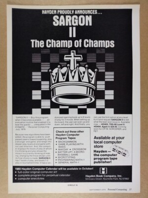 1979 Hayden Sargon II Computer Chess vintage print Ad